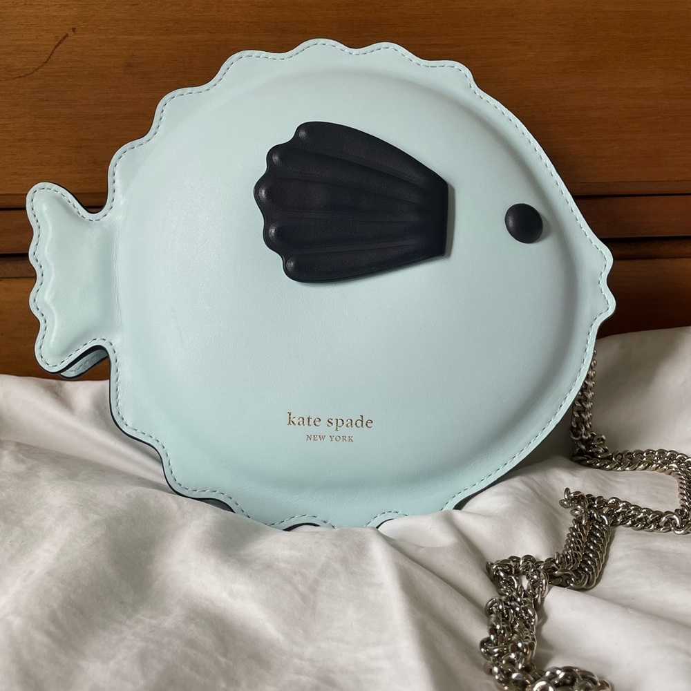 NWT | Kate Spade Novelty “Puffy” Puffer fish crossbody in Blueglow